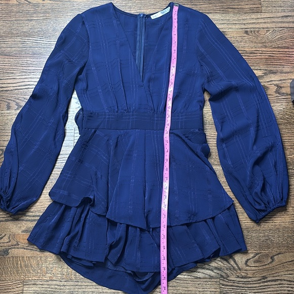 Saints + Secrets Navy Blue Ruffle Mini Romper - Picture 10 of 12